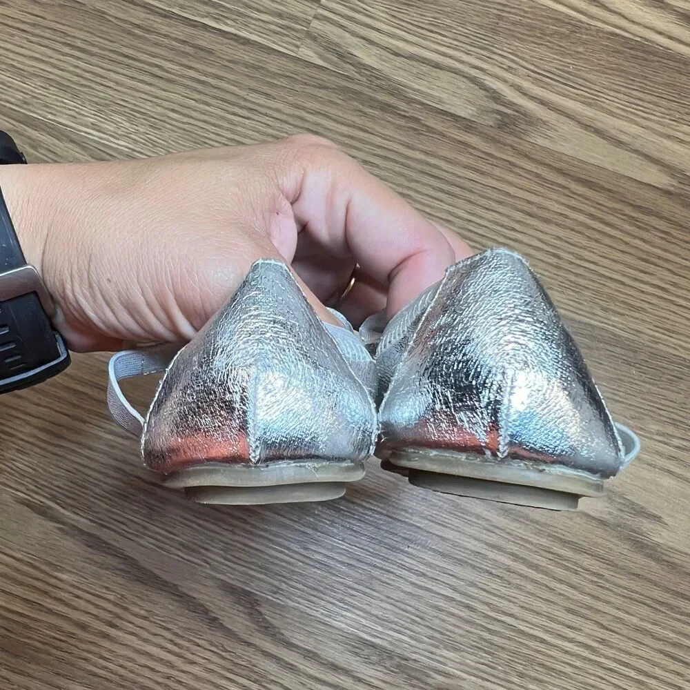 Michael Kors Baby Lux Shoes Ballet Flats Lil Rosie Silver‎ Size 7